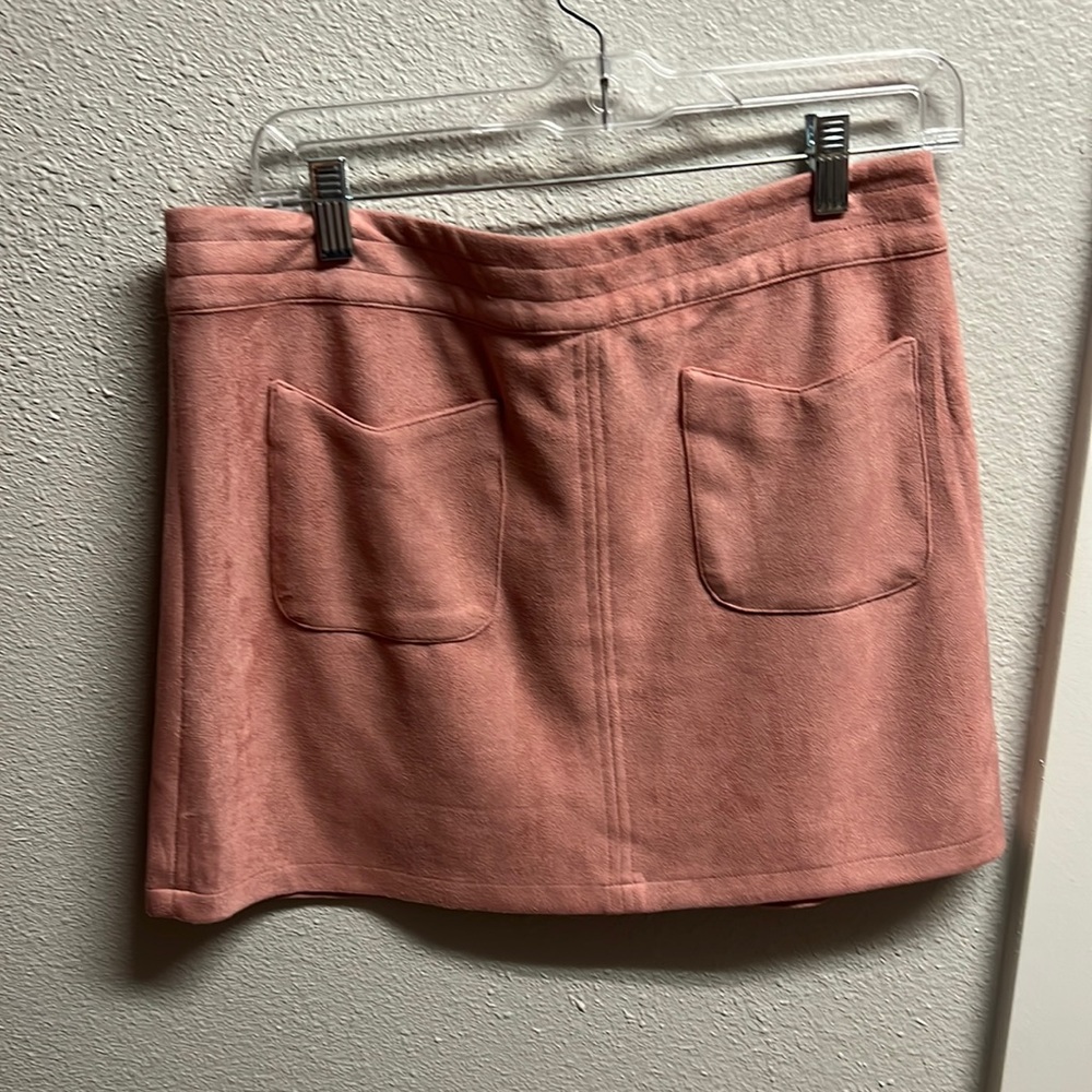 Pink velvet skirt